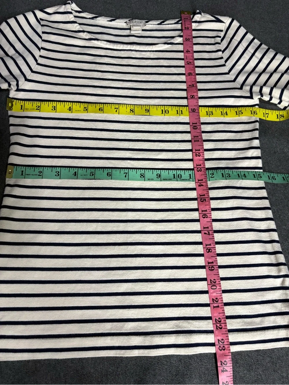 J. Crew Women’s Cream & Navy Striped Ruffle Sleeve Boatneck Top Size XS